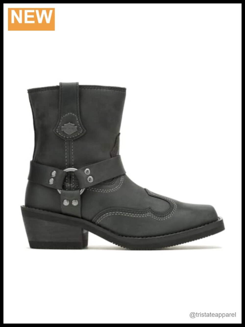 Harley Davidson Korsen Short Western Boots for Women, Full Grain Leather,